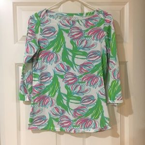 Lilly Pulitzer boat neck flower top